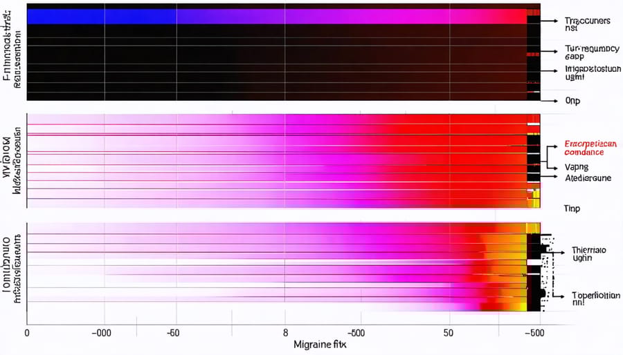 Bar chart displaying statistical relationship between vaping habits and migraine frequency