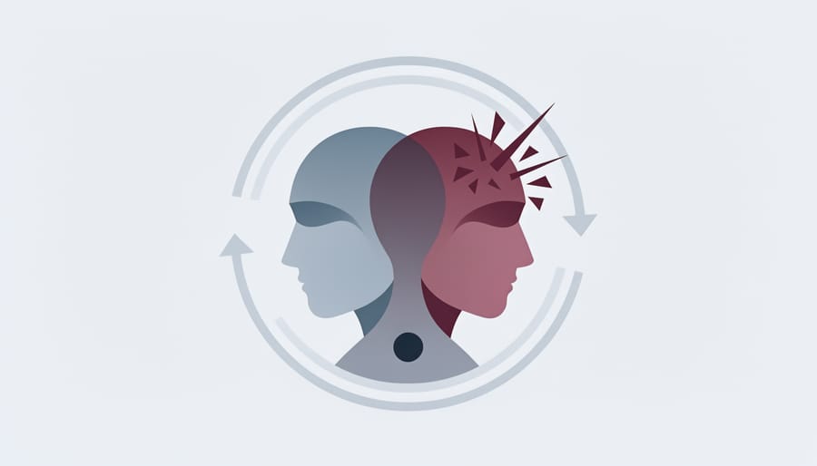 Two hands reaching toward each other symbolizing the interconnected relationship between depression and migraines